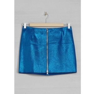 & Other Stories iridescent embossed leather skirt